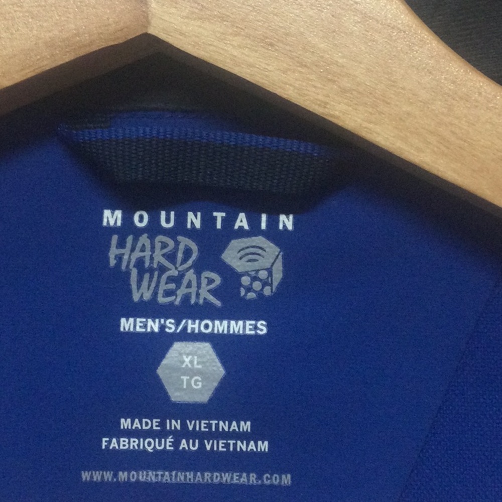 Men’s EUC MOUNTAIN HARDWEAR XL Blue Soft Shell Full Zip Jacket With Chest Pocket - Picture 14 of 16